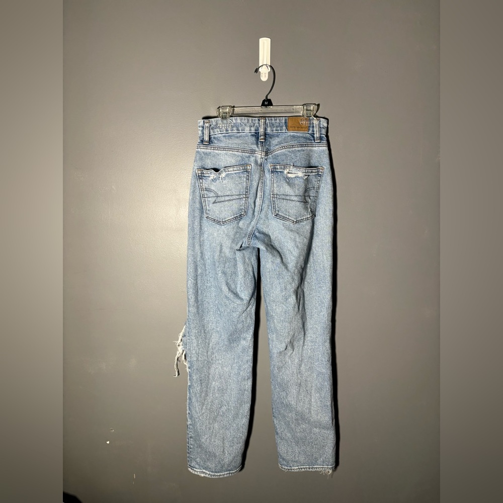 American Eagle Stretch Ripped Curvy '90s Straight Jean Size 00 - Picture 3 of 6